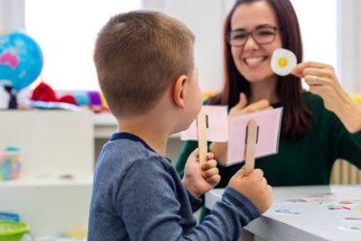 Children speech therapy concept